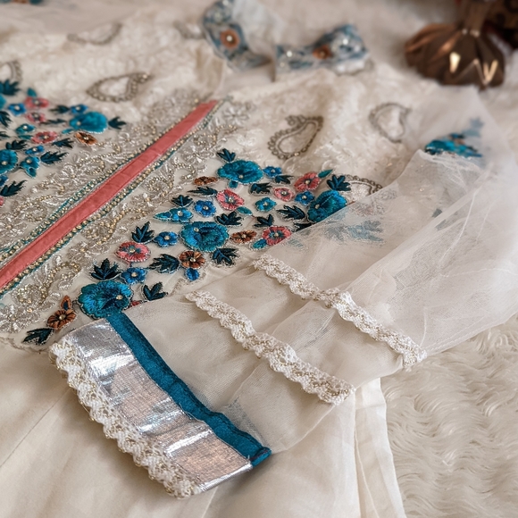 Ombre Metallic Kurta Indian Pakistani Dress - Picture 2 of 16